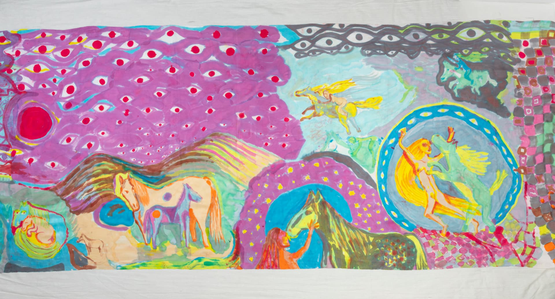 Hand-painted silk yardage by Florencia Montefalcone