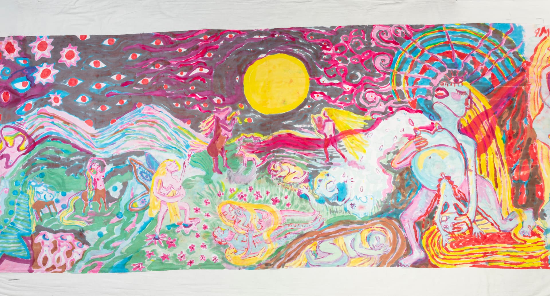 Hand-painted silk yardage by Florencia Montefalcone