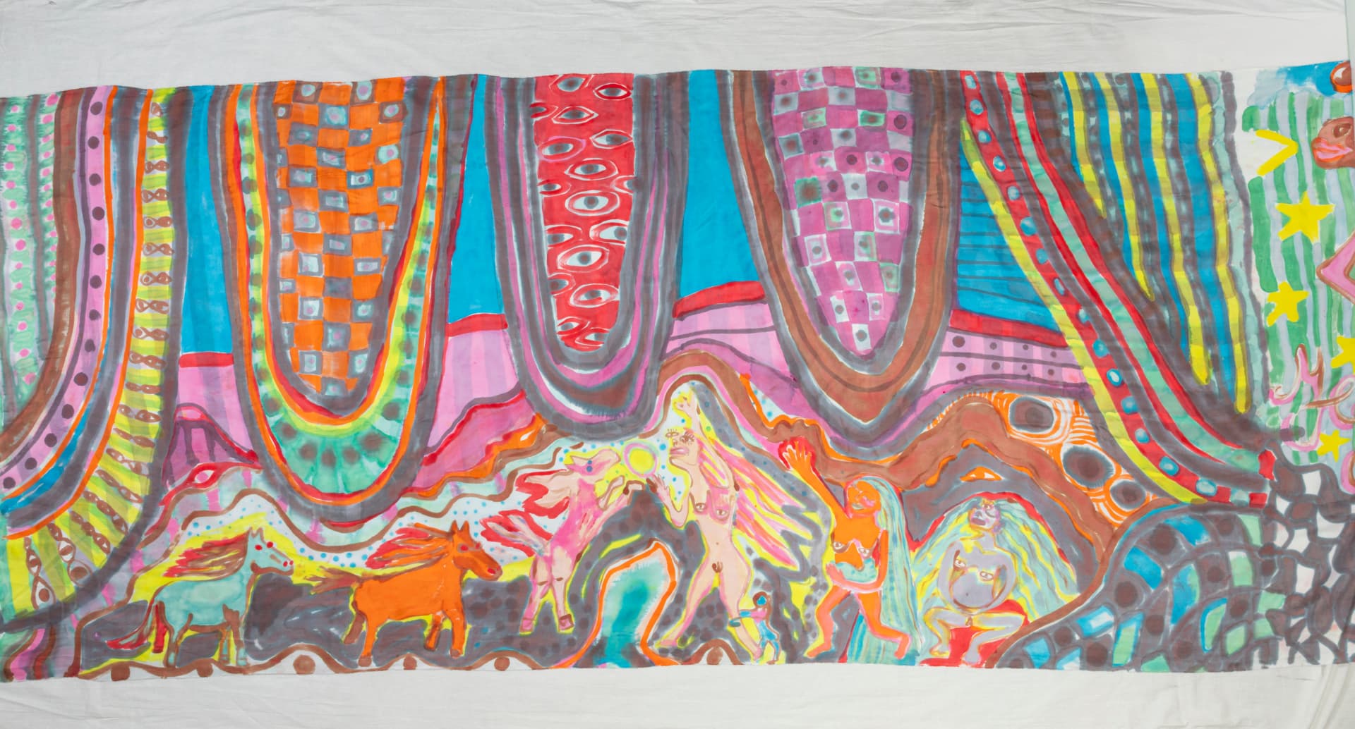 Hand-painted silk yardage by Florencia Montefalcone