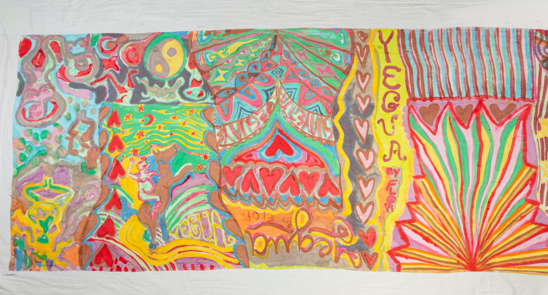 Hand-painted silk yardage by Florencia Montefalcone