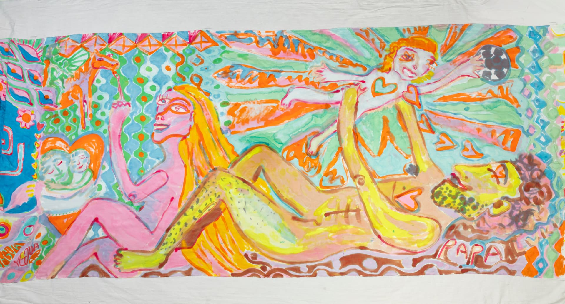 Hand-painted silk yardage by Florencia Montefalcone