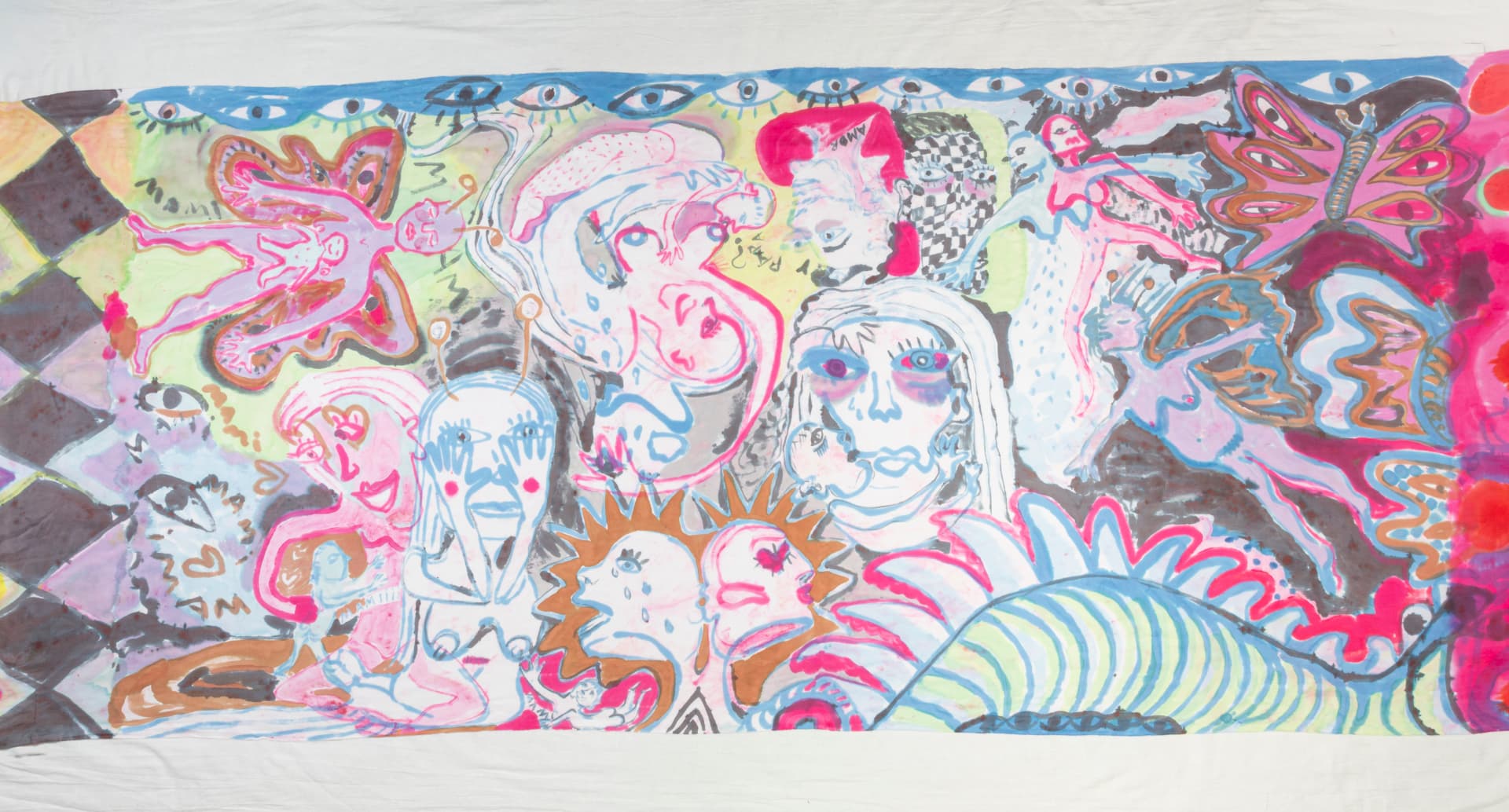 Hand-painted silk yardage by Florencia Montefalcone