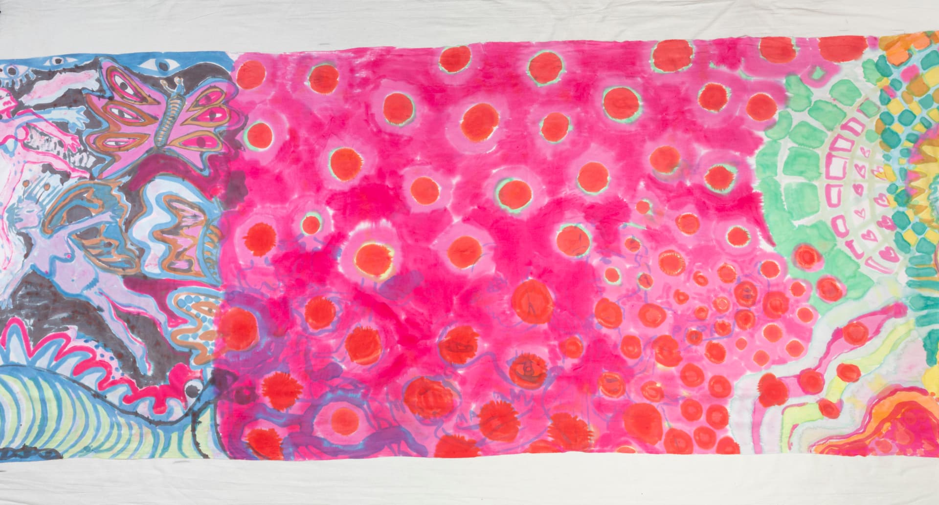 Hand-painted silk yardage by Florencia Montefalcone