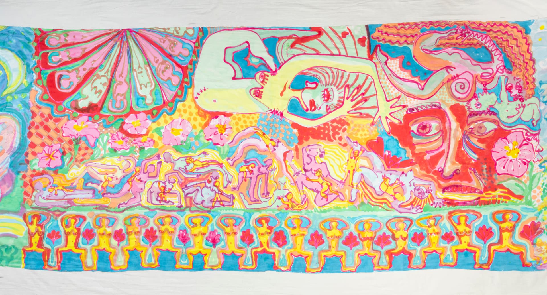 Hand-painted silk yardage by Florencia Montefalcone