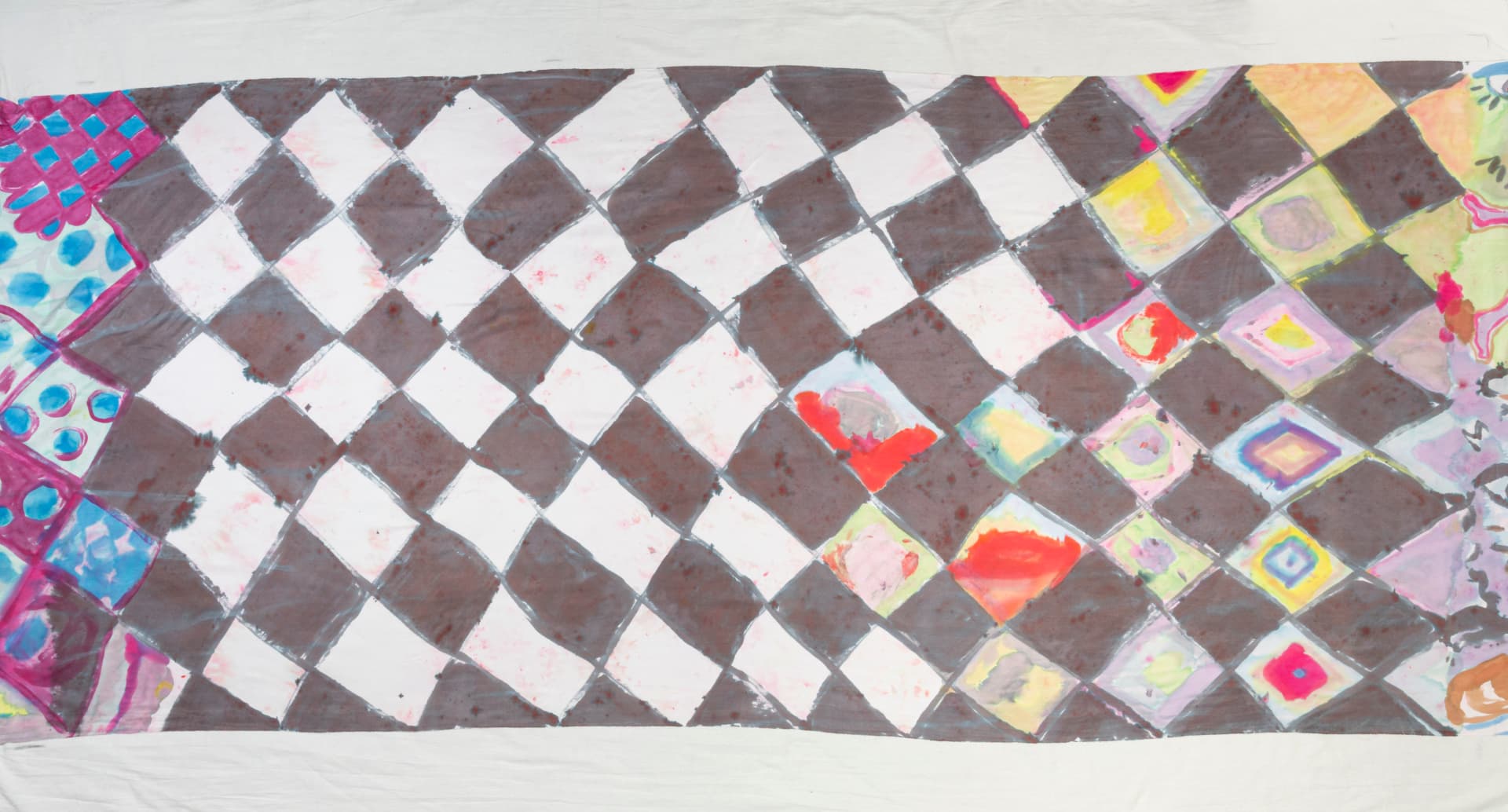 Hand-painted silk yardage by Florencia Montefalcone