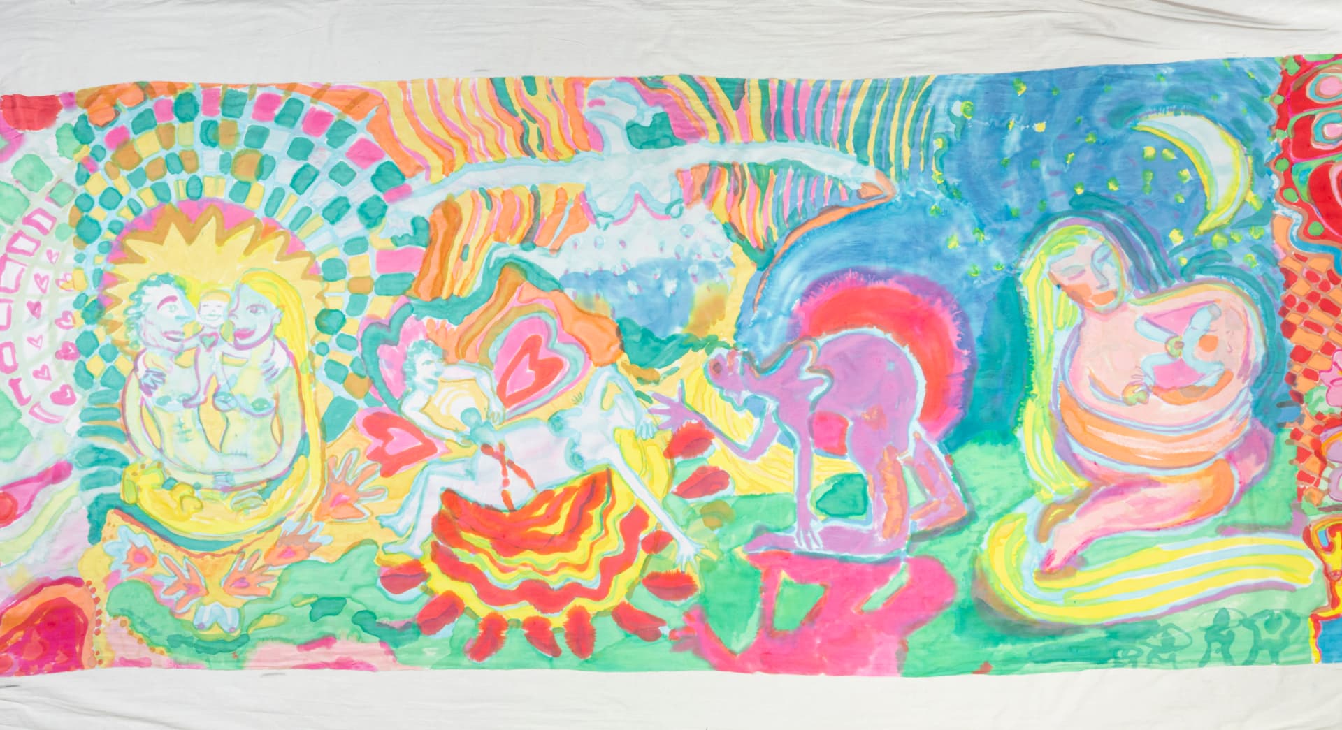Hand-painted silk yardage by Florencia Montefalcone