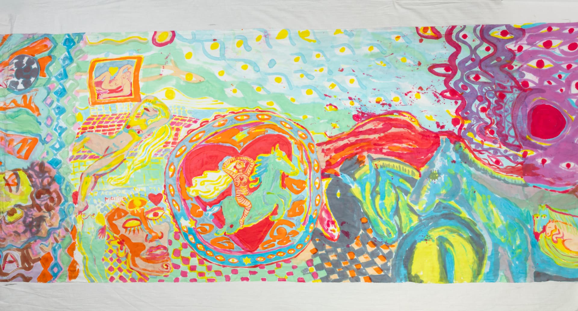 Hand-painted silk yardage by Florencia Montefalcone
