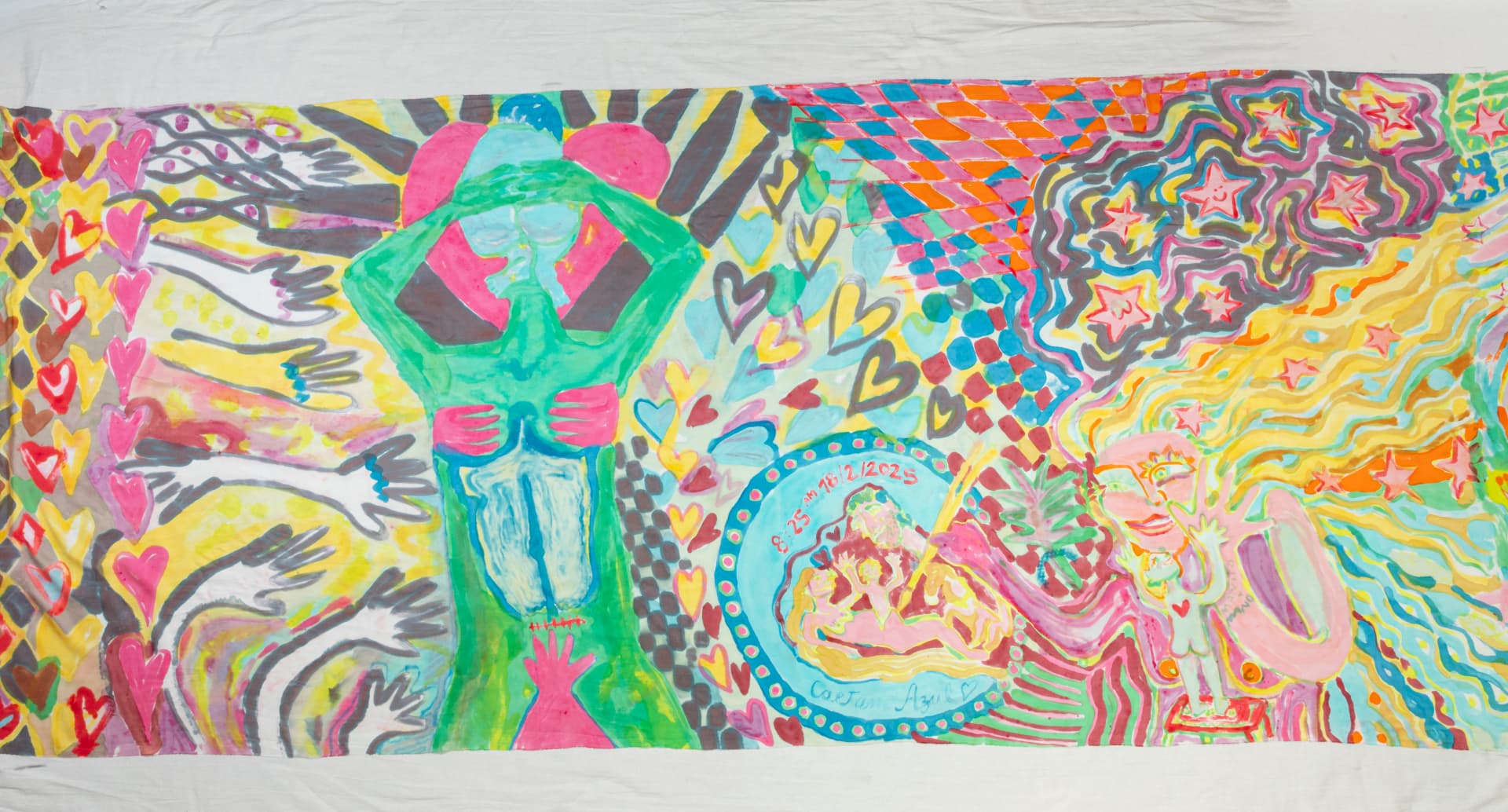 Hand-painted silk yardage by Florencia Montefalcone