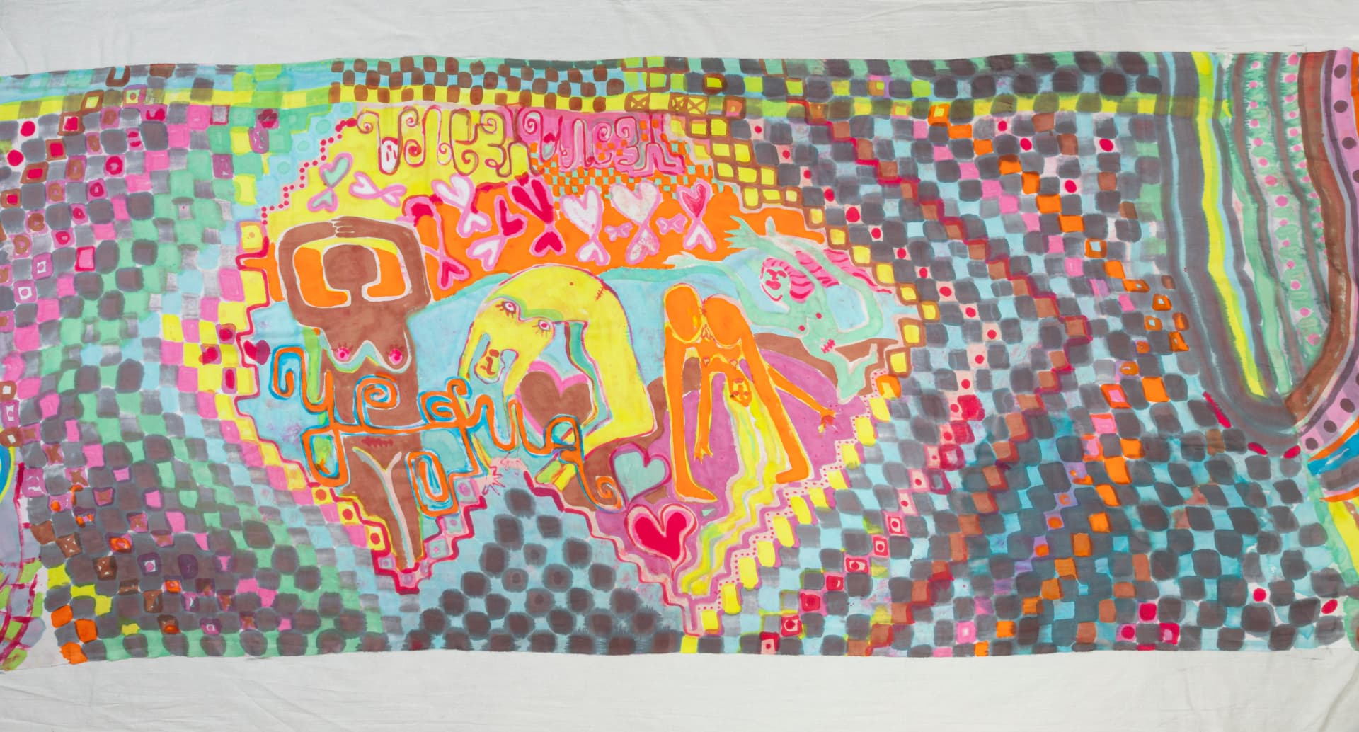 Hand-painted silk yardage by Florencia Montefalcone