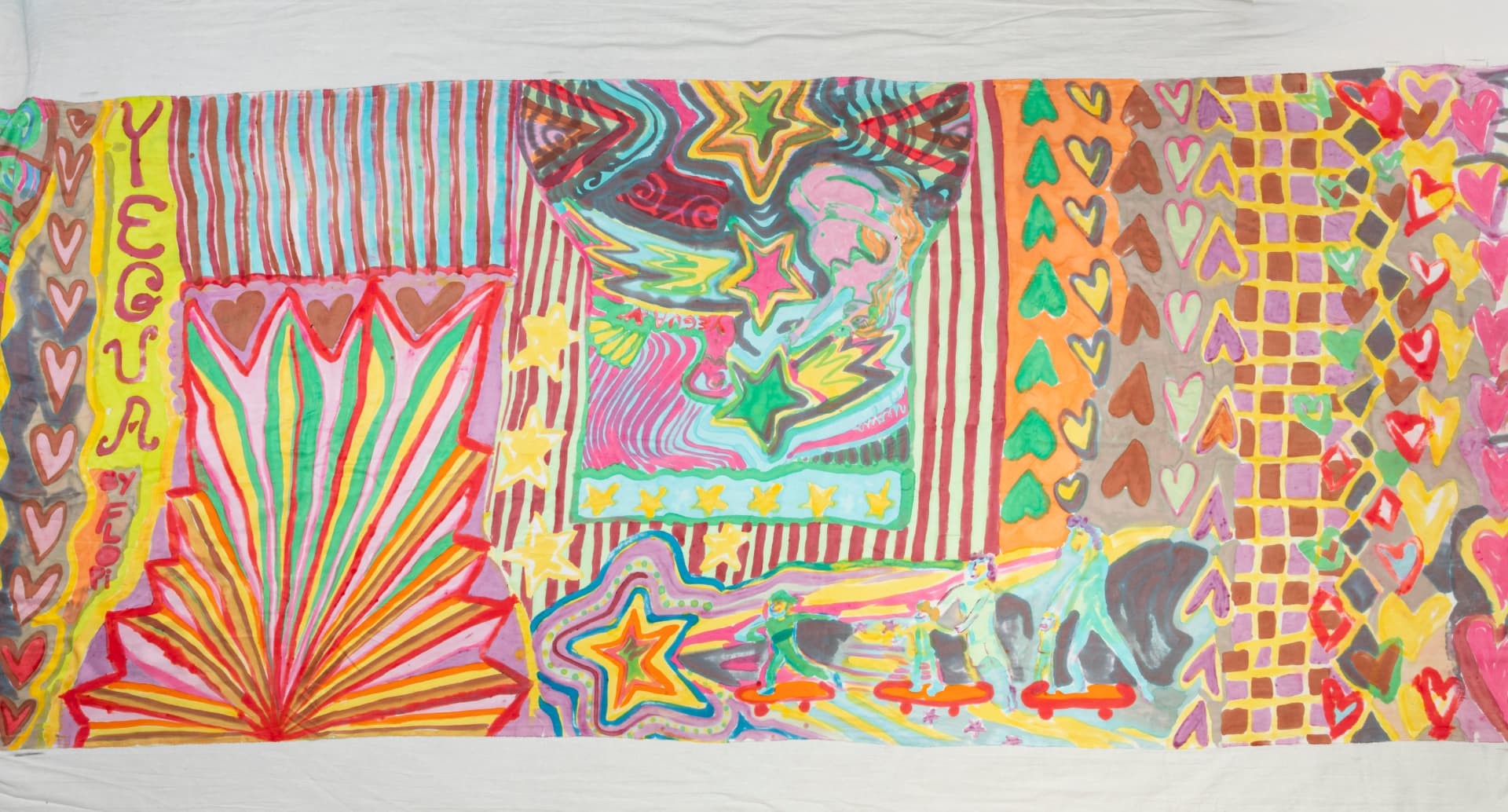 Hand-painted silk yardage by Florencia Montefalcone