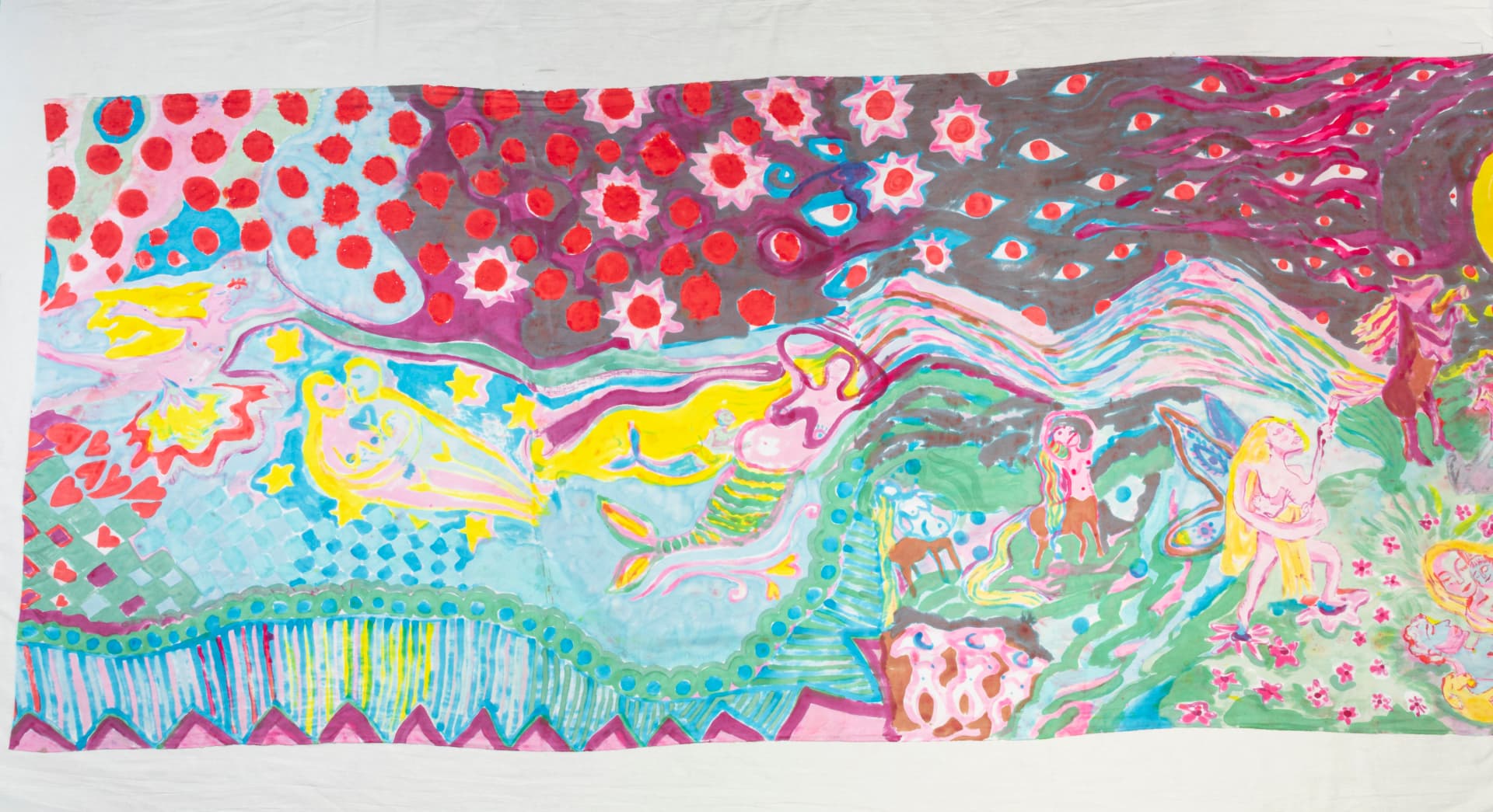 Hand-painted silk yardage by Florencia Montefalcone